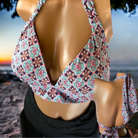 Liz Claiborne l Bikini Top l 10 l Tie Back l EUC - Picture 7 of 7